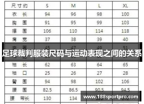 足球裁判服装尺码与运动表现之间的关系